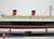 LIGHTED QUEEN ELIZABETH passenger ship 40" fully built wood model with stand