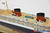 SS NORMANDIE passenger STEAMship 40" fully built wood model with stand