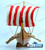 DRAKKAR VIKING SHIP  fully built  wood model with stand