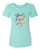 WOMEN'S Ideal VEE and CREW Neck Shirts - (PEACE & LOVE WITH CREST - SASSY CHICK)