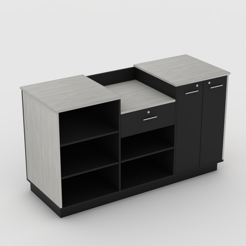 Shop counter in Black and Limed Elm- Urban Pad Furniture