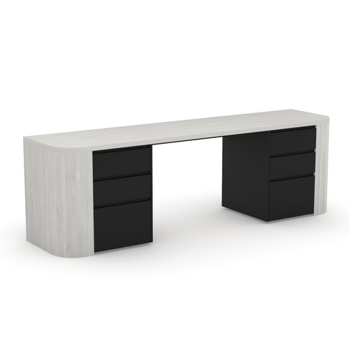 Tokyo Curved Desk with drawers- Urban Pad Furniture
