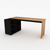 Black and Native Oak Corner Desk with shelving- Urban Pad Furniture