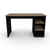 Black and Swiss Elm Desk with shelving- Urban Pad Furniture