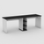 White and Black Dual Workstation Desk with shelving- Urban Pad Furniture