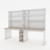 Dual Workstation Bardon Desk with Shelves in White and Driftwood- Urban Pad Furniture