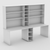 Dual Workstation Bardon Desk with Shelves in White Front- Urban Pad Furniture