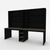 Dual workstation Bardon desk with hutch and shelves in Black and Bavarian Oak- Urban Pad Furniture