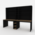 Dual workstation Bardon desk with hutch and shelves in Black and Reclaimed Wood- Urban Pad Furniture