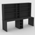 Dual workstation Bardon desk with hutch and shelves in Black- Urban Pad Furniture