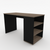 Black and Swiss Elm Desk with end shelving- Urban Pad Furniture