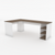 White with Swiss Elm corner desk with shelves- urban Pad Furniture