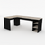 Black with Driftwood corner desk with shelves- Urban Pad Furniture