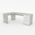 Limed Elm with White Drawers corner desk- Urban Pad Furniture