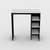 Stand Up standing desk with shelving. Black with White. Urban Pad Furniture