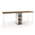 Reclaimed Wood Dual Workstation Desk with shelving and hairpin legs- Urban Pad Furniture