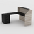 Noosa Corner Reception Desk with black- Urban Pad Furniture