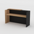 Black with Native Oak Angle Reception Desk- Urban Pad Furniture