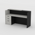 Limed Elm and Black Reception Desk with drawers- Urban Pad Furniture