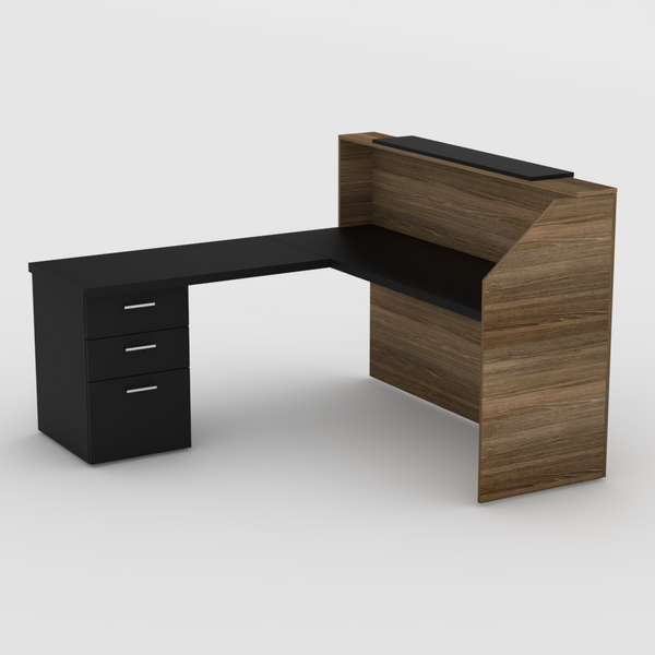 Noosa Corner Reception Desk with black- Urban Pad Furniture