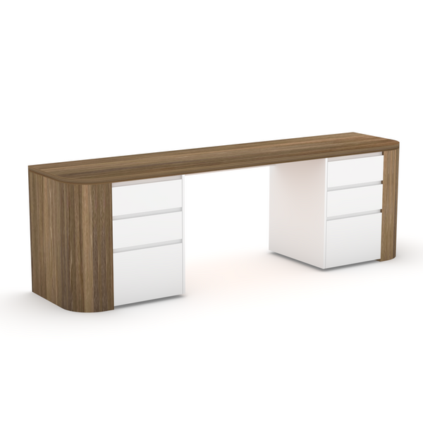 Tokyo Curved Desk with drawers- Urban Pad Furniture