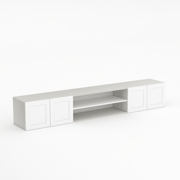 Boston Entertainment Unit in White and Limed Elm- Urban Pad Furniture