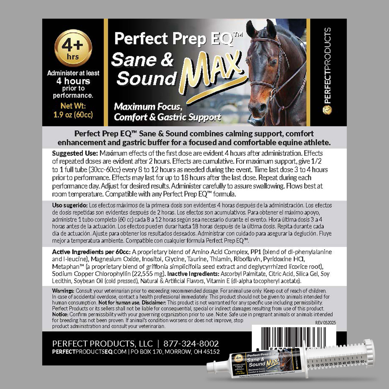 Perfect Prep EQ™ Sane & Sound MAX Horse Calming Paste | Perfect