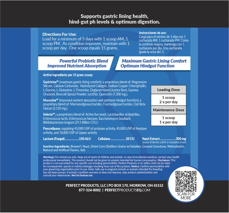 GastroEase EQ™ Complete Digestive Support Powder container label GastroEase EQ™ Complete Digestive Support Powder container label