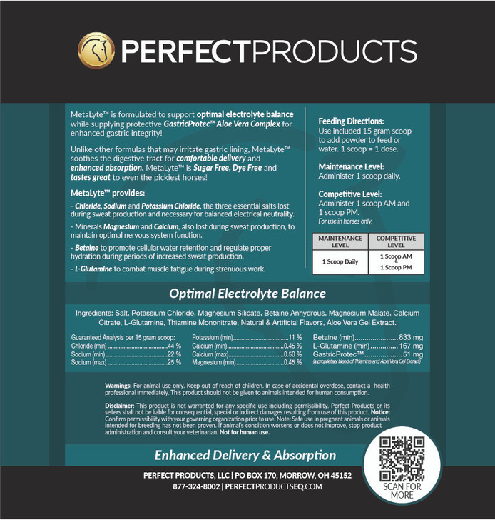 MetaLyte™ Soothing Electrolyte Powder label