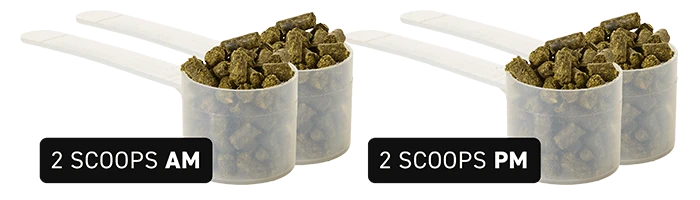 pellets with instructions on how to feed perfect prep training day
