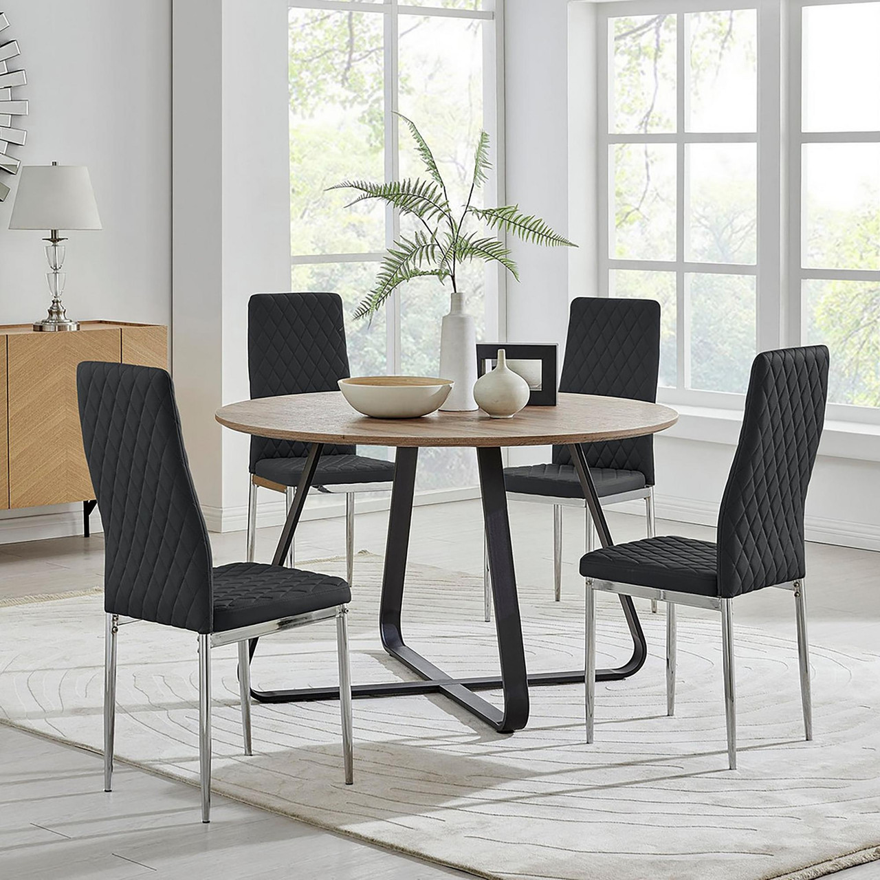 Round Dining Table Brown Dining Chairs Set Of Round Brown Wood
