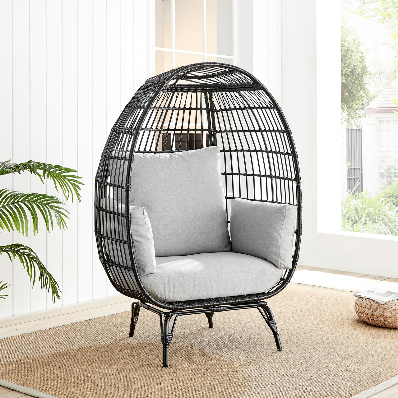 Egg Chair Black Rattan Outdoor Chair Furniturebox UK