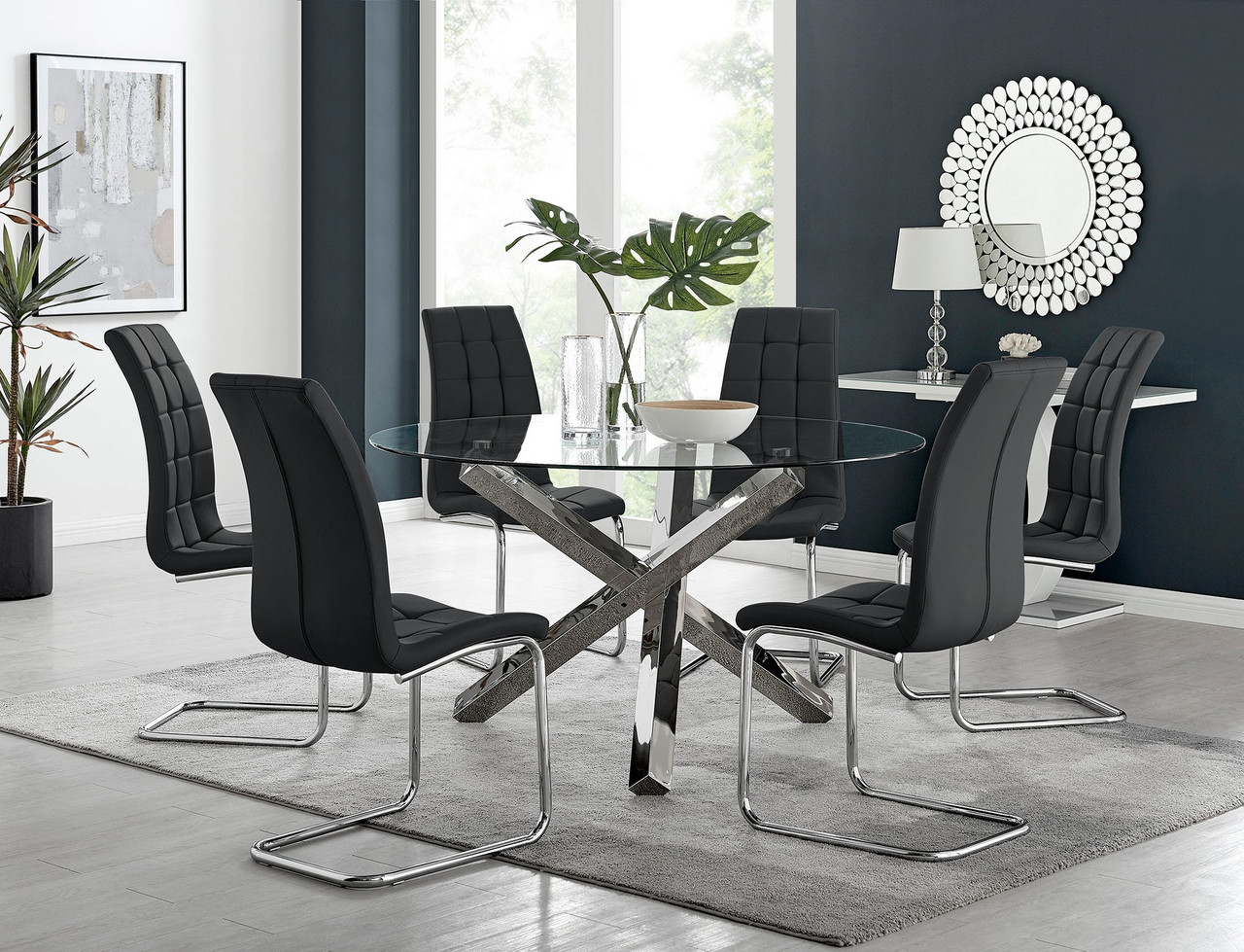 Amb Furniture Blue Dining Room Table Set Roundhill Furniture