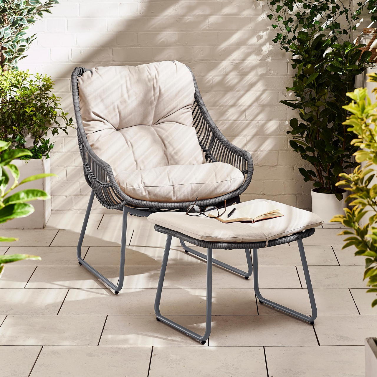 Tahiti Grey Outdoor Rattan Seat Garden Furniture