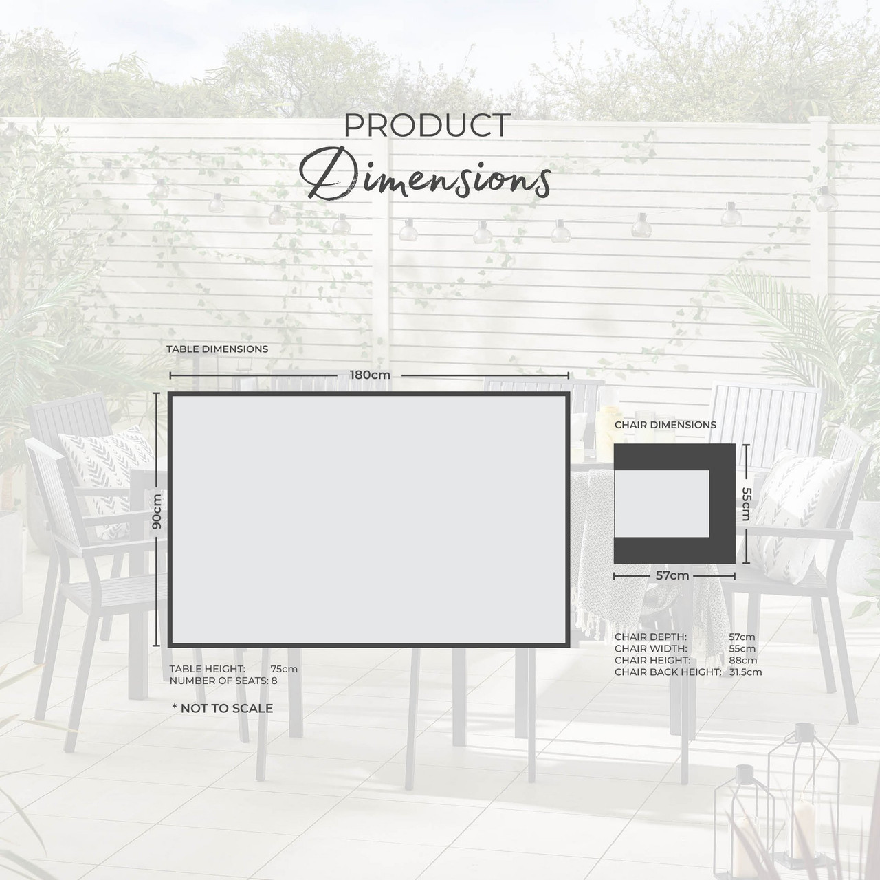 Dubai Grey 8 Seat Outdoor Dining Set Garden Furniture