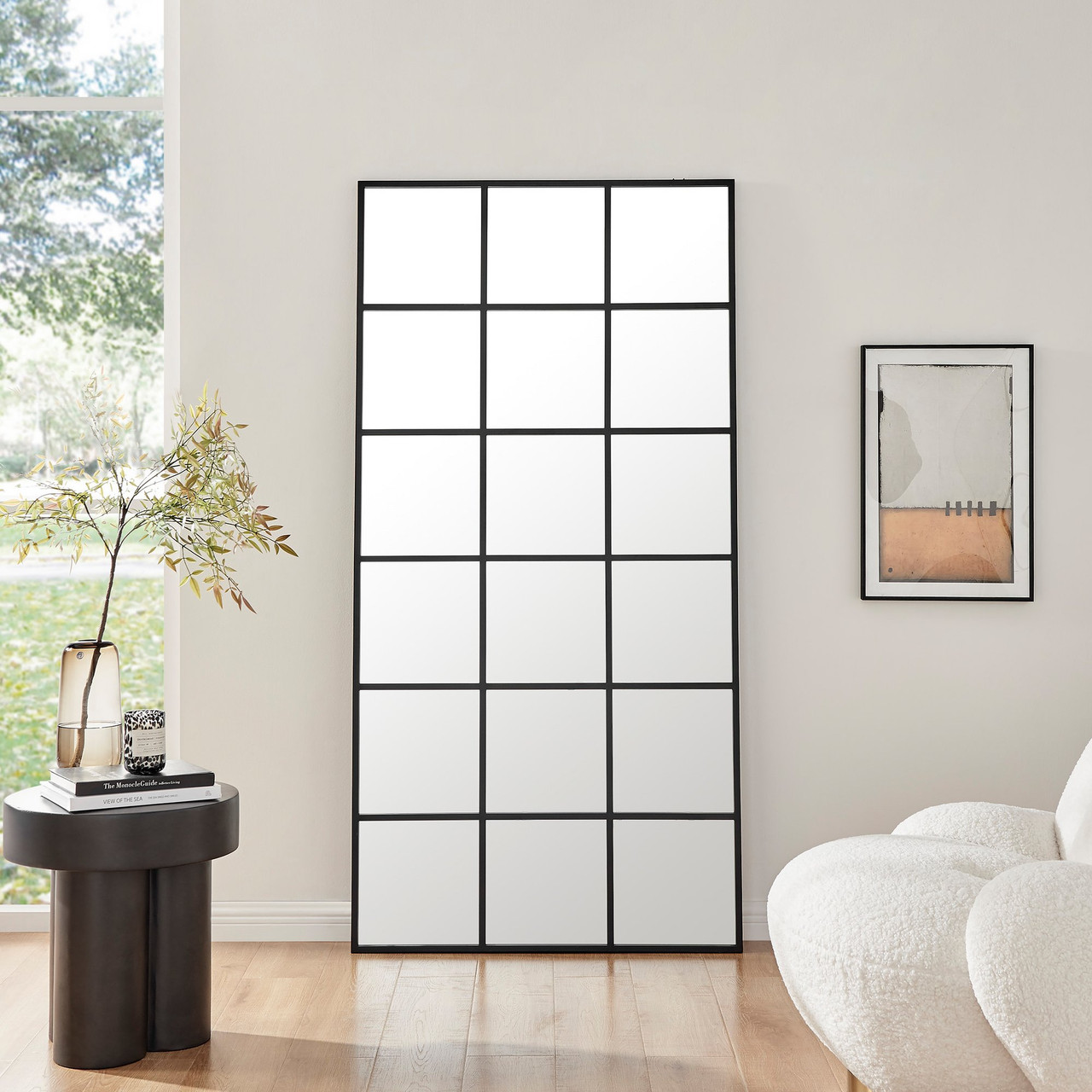 Large Full Length Black Window Mirror Wall Mirror