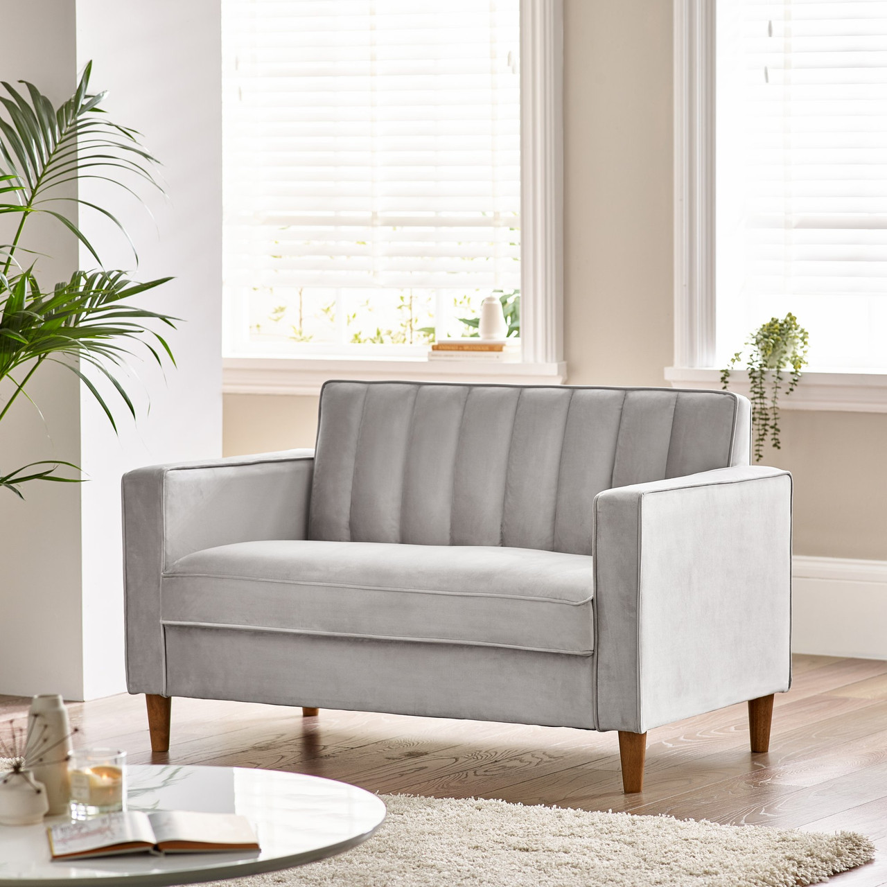 Kit Seater Velvet Light Grey Light Grey Velvet Sofa