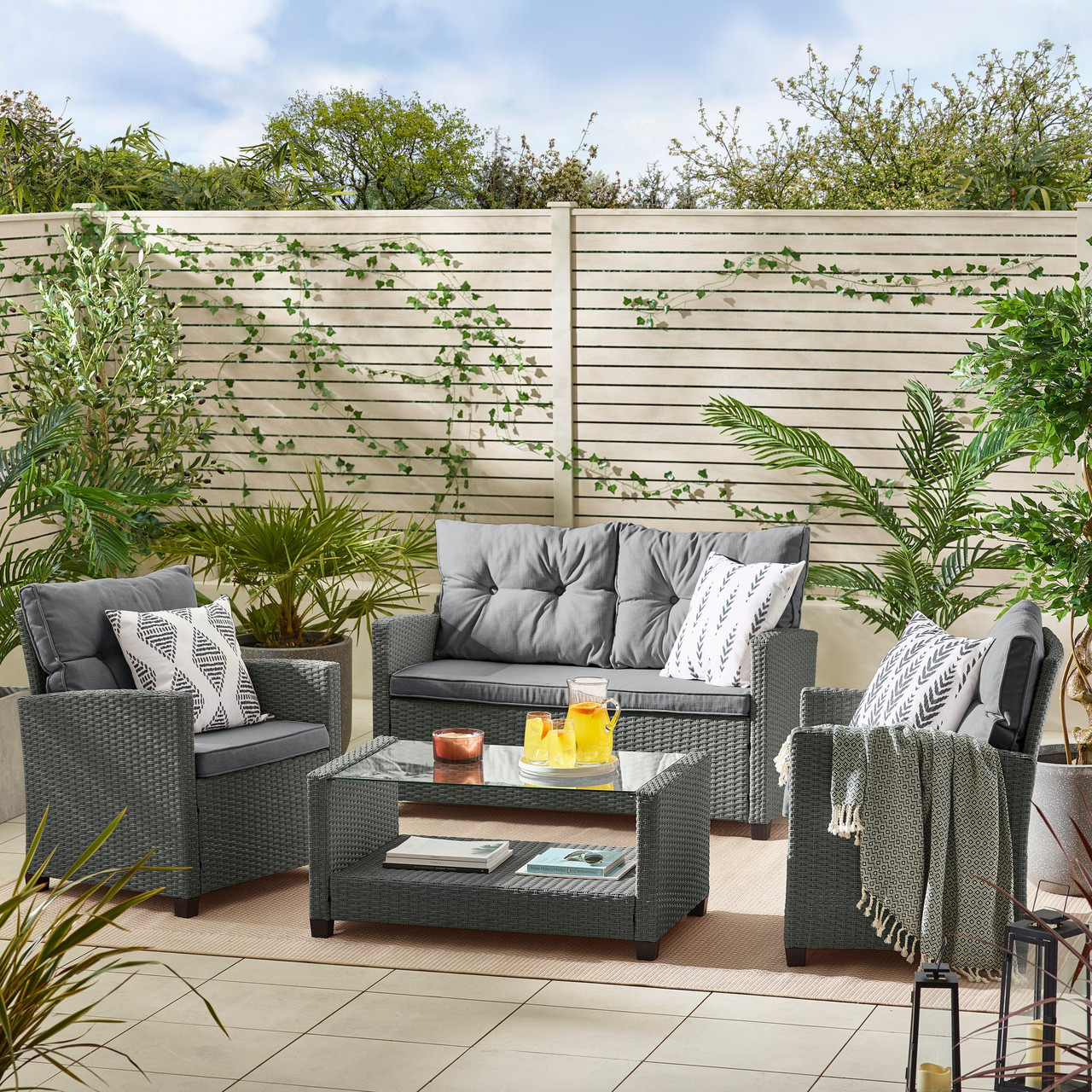 Arizona Grey Rattan Seat Garden Sofa Outdoor Furniture