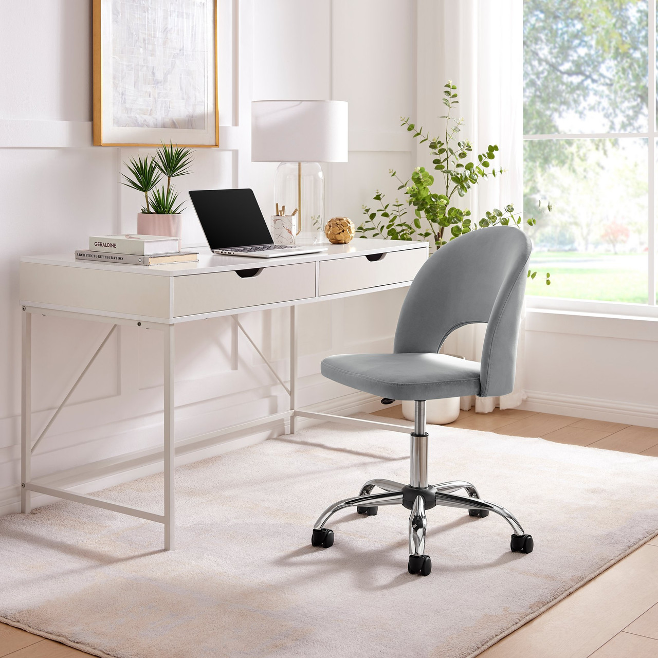 White Small Chair For Bedroom Desk Tervo Model S Folding Office