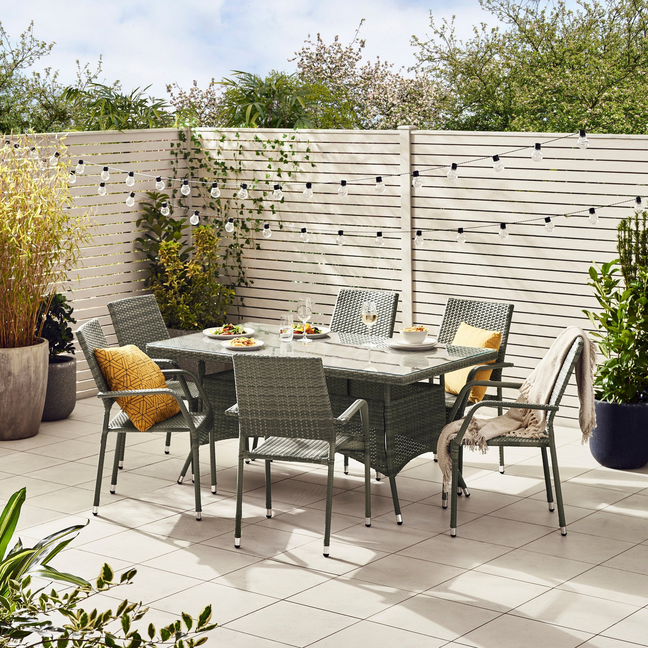 Antigua Grey Seat Outdoor Dining Set Garden Furniture