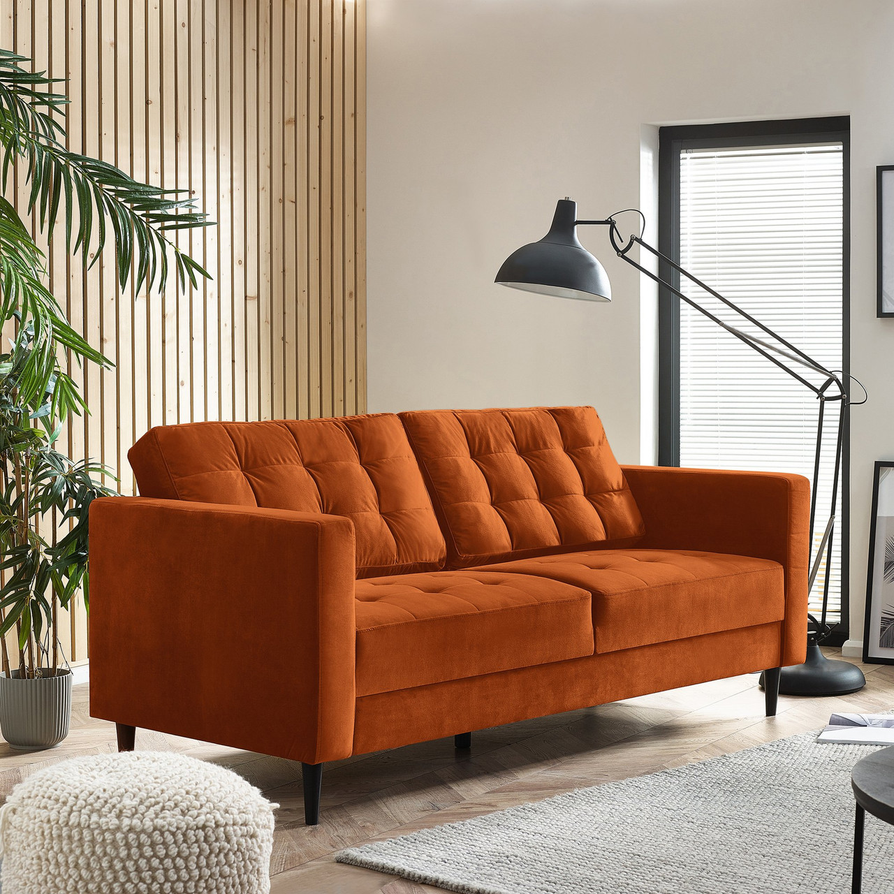 Jolene Seater Orange Velvet Sofa Living Room Furniture