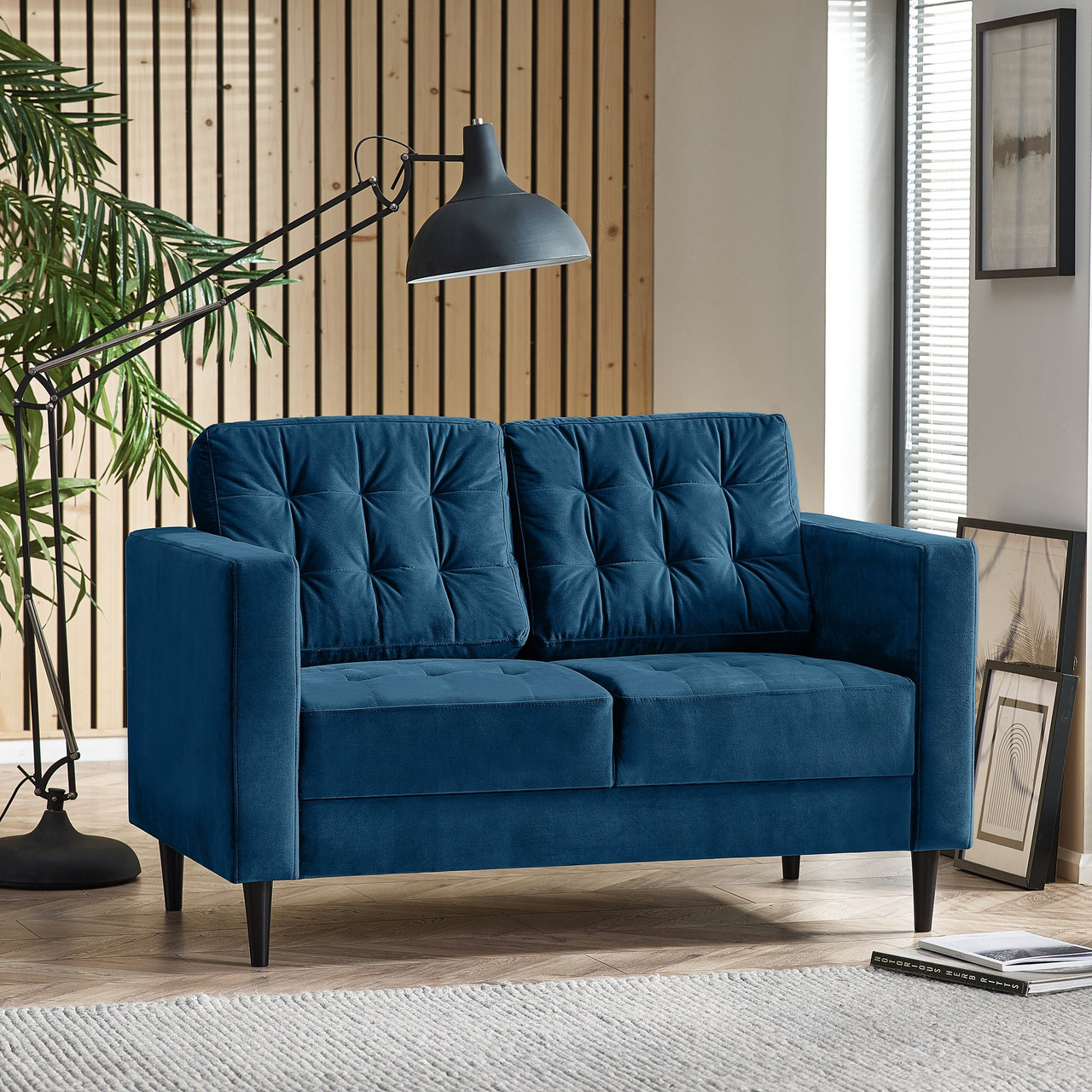 Jolene Seater Blue Velvet Sofa Living Room Furniture