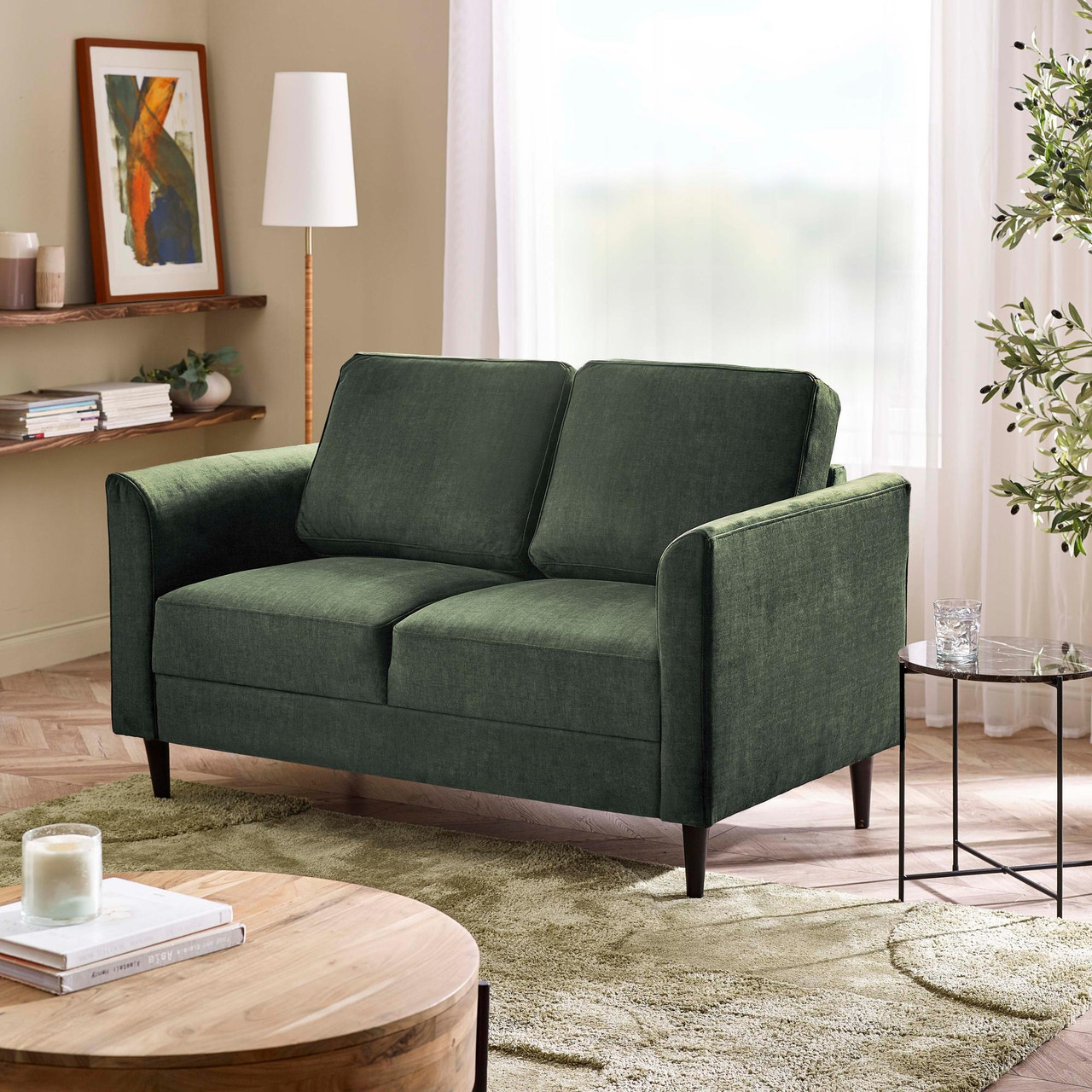 Logan Light Green Fabric 2 Seat Sofa | Living Room Furniture