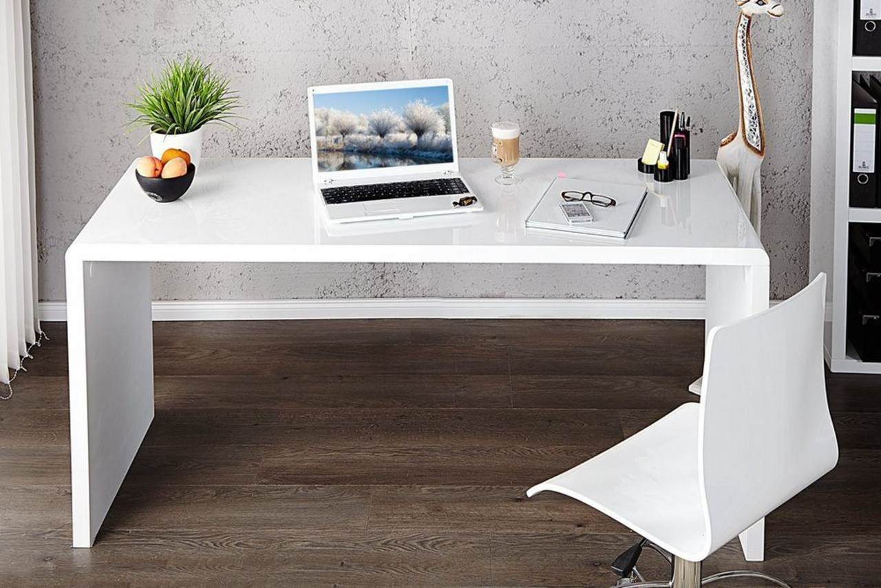 Grey high clearance gloss computer desk