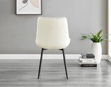 2x Pesaro Cream Velvet Dining Chairs Black Legs - Pesaro-Black-cream-dining-chair (4).jpg