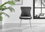 2x Nora Dark Grey Velvet Silver Leg Dining Chairs - nora-dark-grey-velvet-silver-leg-dining-chair.jpg