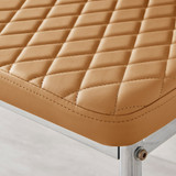 6x Milan Mustard Yellow Hatched Faux Leather Dining Chairs Silver Legs - Milan-Mustard-faux-leather-silver-dining-chair-7.jpg