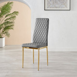 6x Milan Grey Gold Hatched Faux Leather Dining Chairs - Milan-Grey-faux-leather-gold-dining-chair-3.jpg