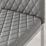 4x Milan Grey Hatched Faux Leather Dining Chairs Silver Legs - Milan-Grey-faux-leather-silver-dining-chair-6.jpg