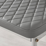 4x Milan Grey Hatched Faux Leather Dining Chairs Silver Legs - Milan-Grey-faux-leather-silver-dining-chair-7.jpg